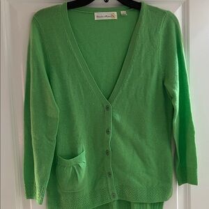 Anthropologie Green Cardigan Sweater